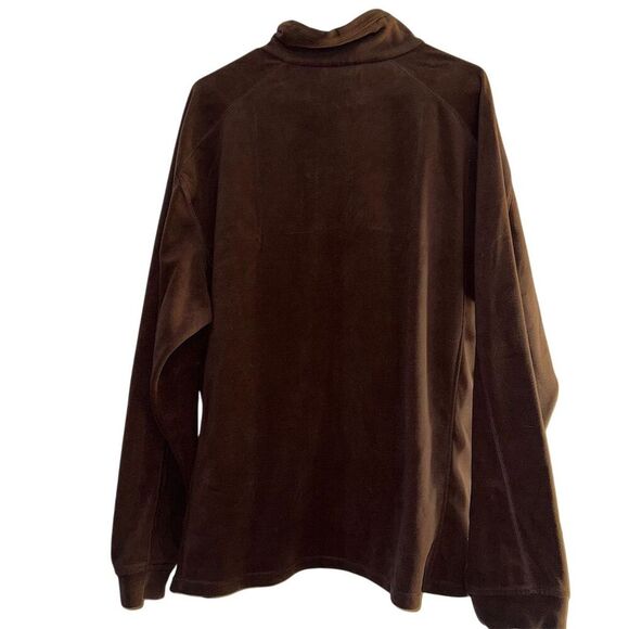 L.L. Bean Men's XL Brown Fleece Pullover Sweater Quarter Zip Casual - Picture 2 of 6